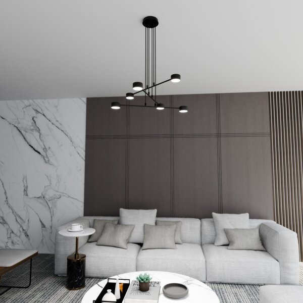 Luster na lanku MODUS 6xGX53/10W/230V čierna