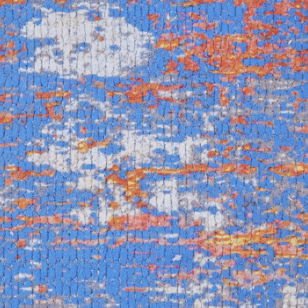 Koberec viacfarebný polyester a bavlna 140 x 200 cm ručne tkaný s abstraktným tlačeným vzorom