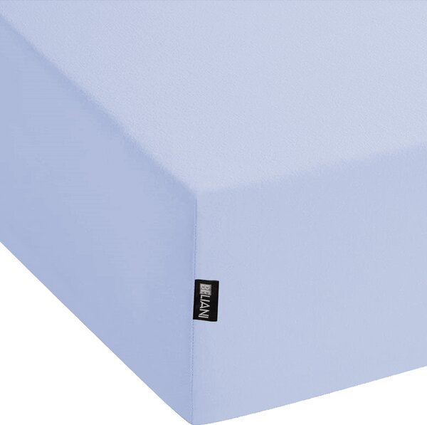 Napínacie prestieradlo svetlomodré bavlnené 90 x 200 cm elastické okraje klasická posteľná plachta textílie do spálne