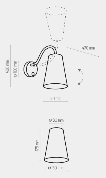 Nástenná lampa WIRE 1xE27/15W/230V čierna/zlatá