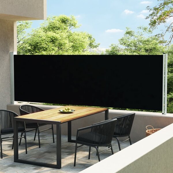 Maison Exclusive – Výsuvná bočná markíza 140 x 600 cm, čierna