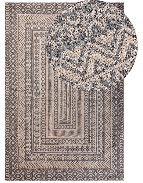 Koberec béžový a sivý juta vlna 200 x 300 cm moderný geometrický vzor mäkký povrch bytový doplnok
