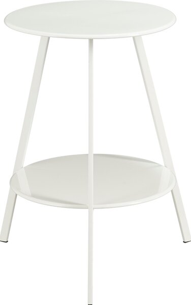 Mica Decorations Seatle Okrúhly stolík na vonkajie pouitie – konferenný stolík – tie ako stojan na rastliny – kov – 58 x 46 cm – biely