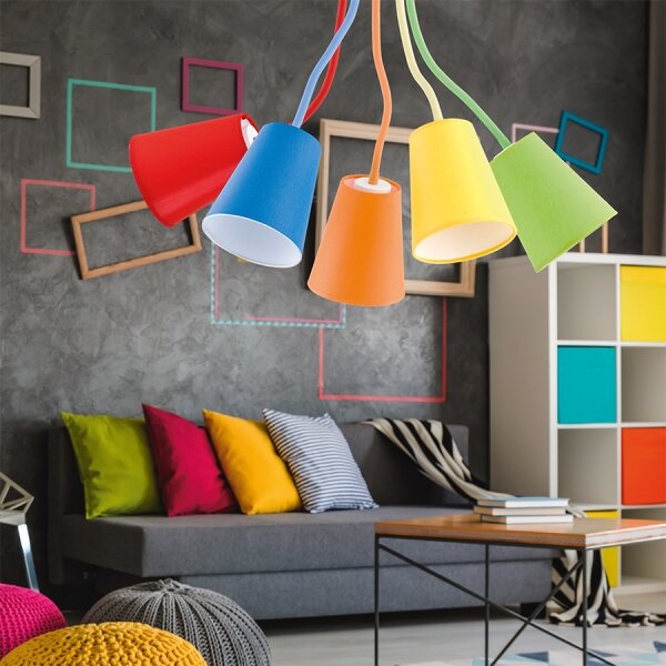 Luster na tyči WIRE COLOUR 5xE27/60W/230V