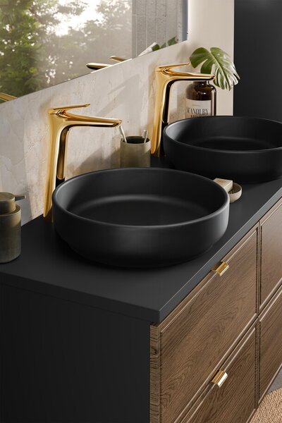 Comad Koupelnová skříňka Dorothy River s deskou a umyvadly 120 cm dub ristretto