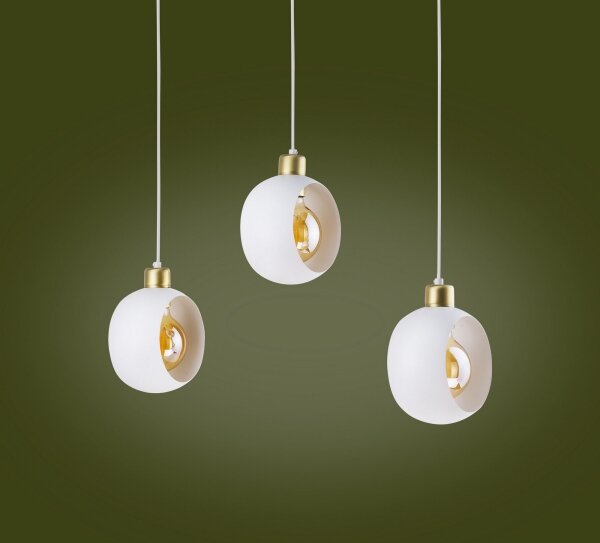Luster na lanku CYKLOP 3xE27/60W/230V biela