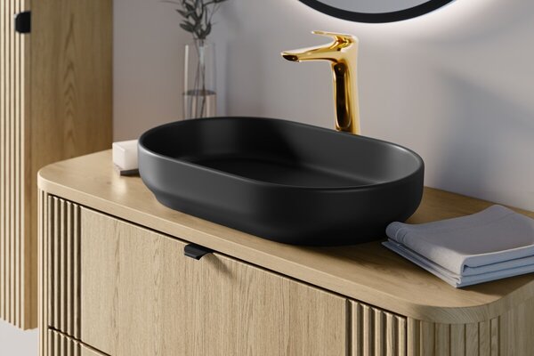 Comad Závesná kúpeľňová skrinka Aster River s umývadlom 120 cm dub cremona/biela