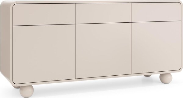 Komoda KAMLOOPS KSZ160 - Kašmír - zaoblená - 3 zásuvky - šírka 160 cm, výška 75 cm, hĺbka 39 cm