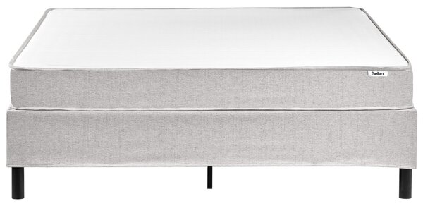 Kontinentálna posteľ bez čela svetlosivá polyester čalúnený rám 160 x 200 cm pružinový matrac spálňa