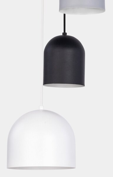 Luster na lanku TEMPRE 5xE27/15W/230V biela/šedá/čierna