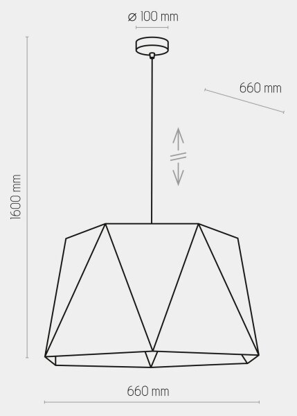 Luster na lanku IVO 1xE27/25W/230V čierna/zlatá