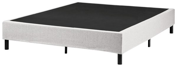 Kontinentálna posteľ bez čela svetlosivá polyester čalúnený rám 160 x 200 cm pružinový matrac spálňa