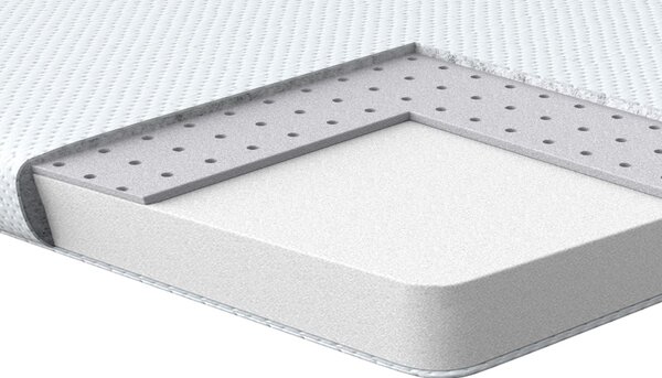 Vrchný matrac biela latex pena polyesterový poťah 90 x 200 cm topper podložka na posteľ spálňa
