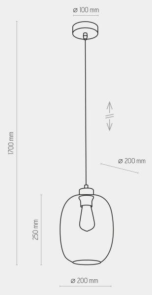 Luster na lanku ELIO 1xE27/15W/230V