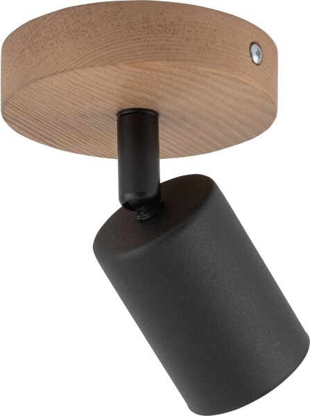 Bodové svietidlo TOP WOOD 1xGU10/10W/230V čierna/drevo