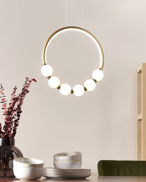 Závesná lampa Zlaté hliníkové integrované LED svetlo Novinka okrúhleho tvaru Závesné moderné osvetlenie Glamour