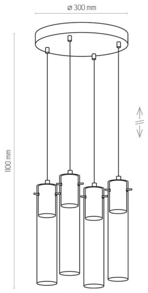 Luster na lanku LOOK GRAPHITE 4xGU10/50W/230V