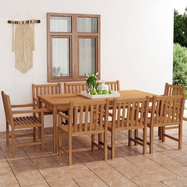 Maison Exclusive - 9-dielna záhradná jedálenská súprava 200x100 cm masívne teakové drevo