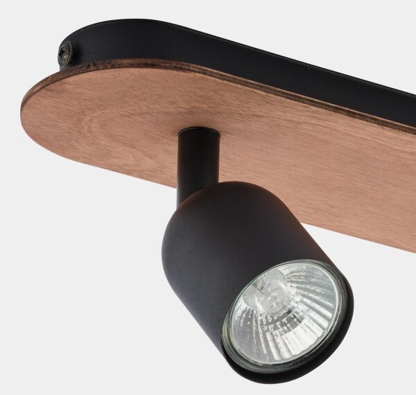 Bodové svietidlo TOP WOOD 2xGU10/10W/230V čierna/drevo