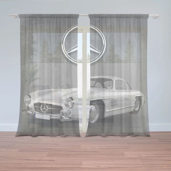 Sablio Záclony Mercedes-Benz 300 SL Sivé pozadie: 2ks 150x250cm