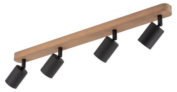 Bodové svietidlo TOP WOOD 4xGU10/10W/230V čierna/drevo