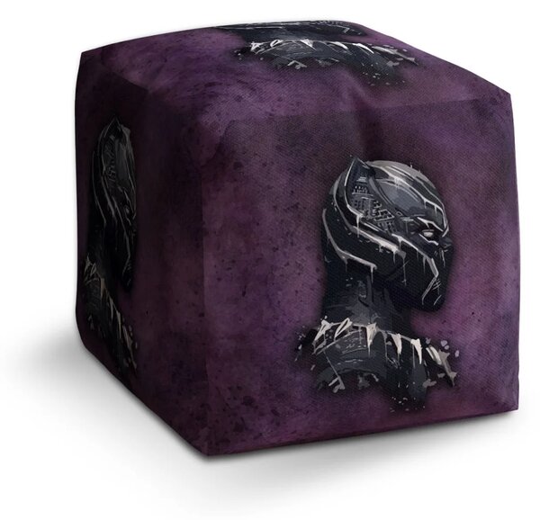 Sablio Taburet Cube BLACK PANTHER z profilu Fialový hmlistý - 40x40x40 cm