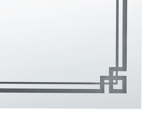 Nástenné zrkadlo strieborné 120 x 60 cm s LED osvetlením obdĺžnikové moderná kúpeľňa