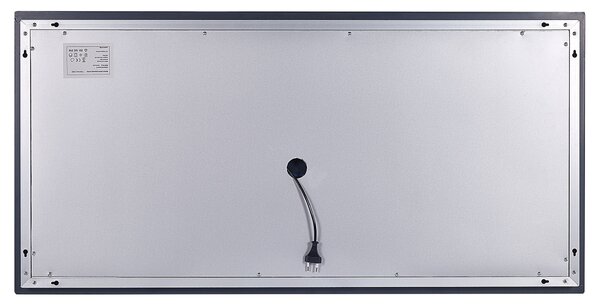 Nástenné zrkadlo strieborné 120 x 60 cm s LED osvetlením obdĺžnikové moderná kúpeľňa