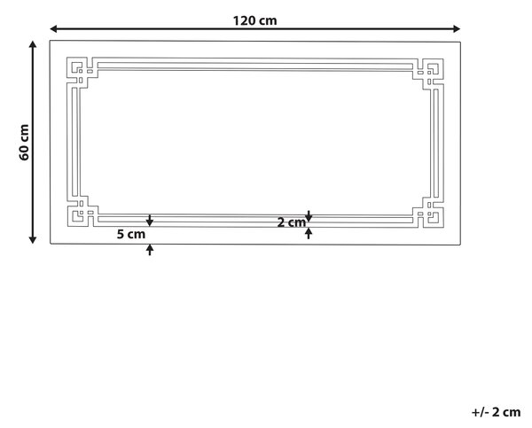 Nástenné zrkadlo strieborné 120 x 60 cm s LED osvetlením obdĺžnikové moderná kúpeľňa