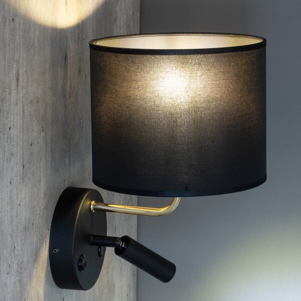 LED Flexibilné svietidlo RICHI 1xE27/15W/230V + LED/3W/230V čierna