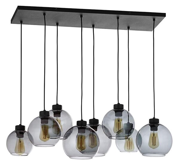 Luster na lanku CUBUS 8xE27/60W/230V čierna