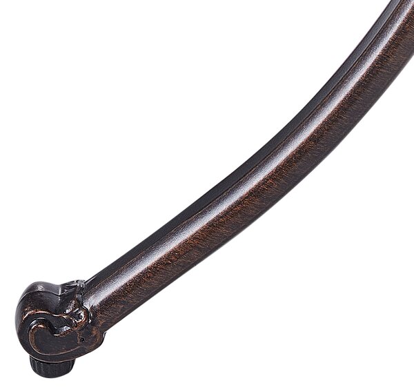 Záhradný bistro stolík hnedý hliníkový okrúhly 68 cm vonkajší stôl vintage dizajn