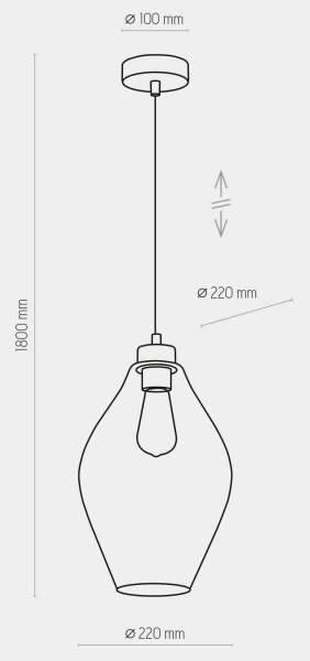 Luster na lanku TULON 1xE27/60W/230V