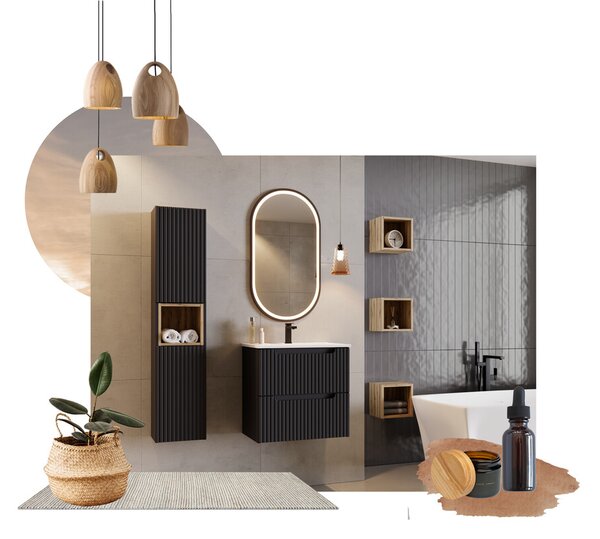 Comad Umývadlová skrinka Nova Black D2 82-80-2D čierna