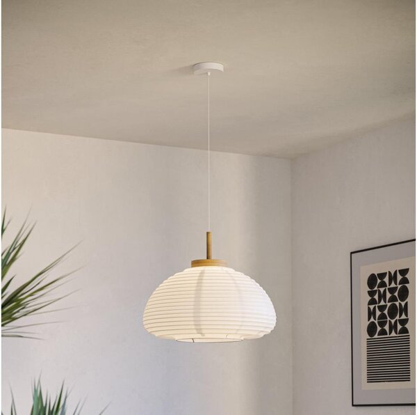 Eglo 44064 - Závesný luster SUMMERHILL na lane 1xE27/40W/230V pr. 40 cm biela/béžová