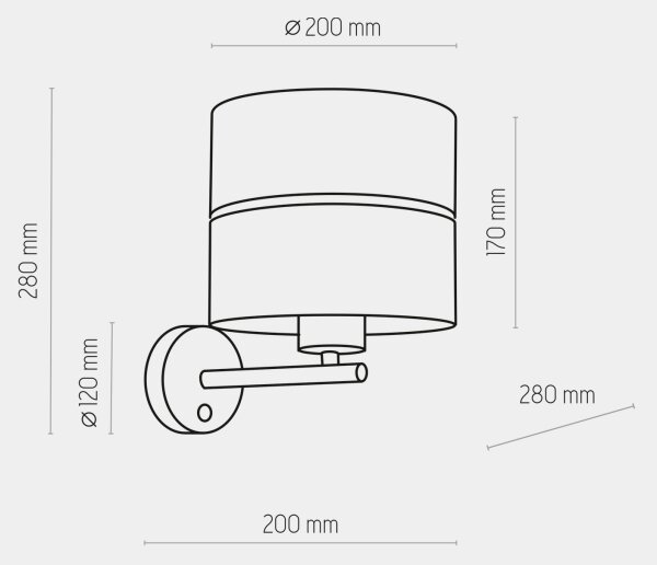 Nástenná lampa HILTON 1xE27/15W/230V mosadz/čierna