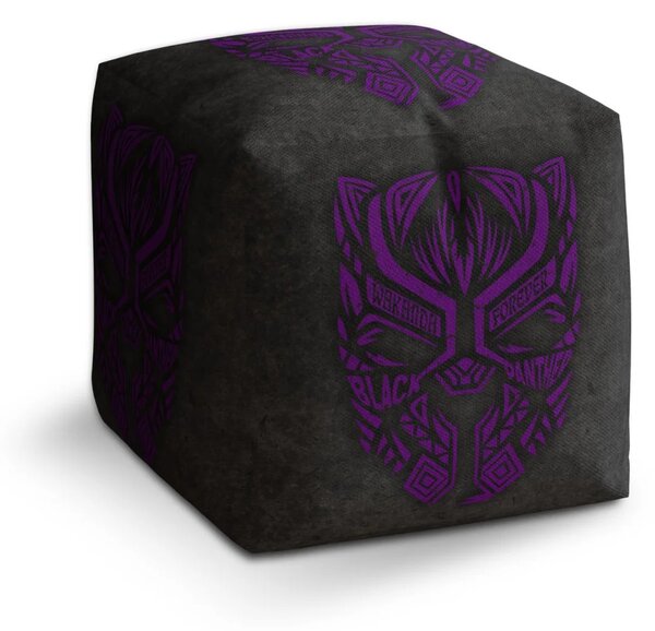 Sablio Taburet Cube BLACK PANTHER wakanda forever Fialový - 40x40x40 cm