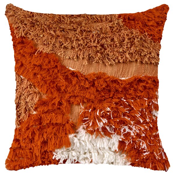 Sada 2 dekoratívnych vankúšov oranžová bavlnené obliečky polyester 45 x 45 cm všívaný vzor štvorcové vankúše