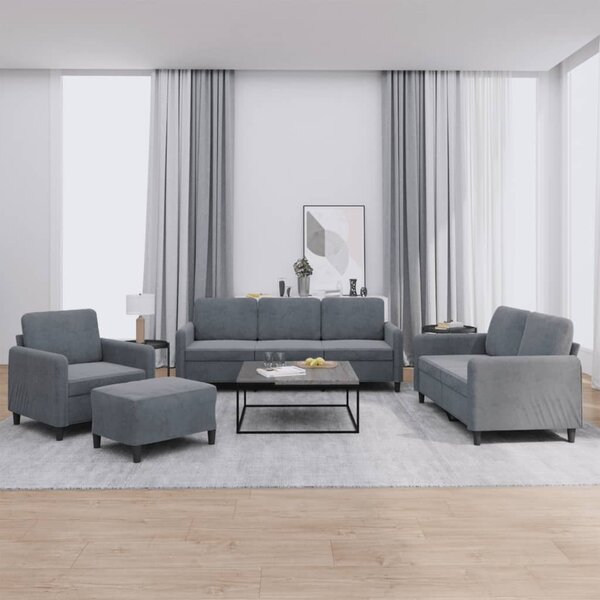 Maison Exclusive – 4-dielna sedacia súprava, tmavošedý zamat