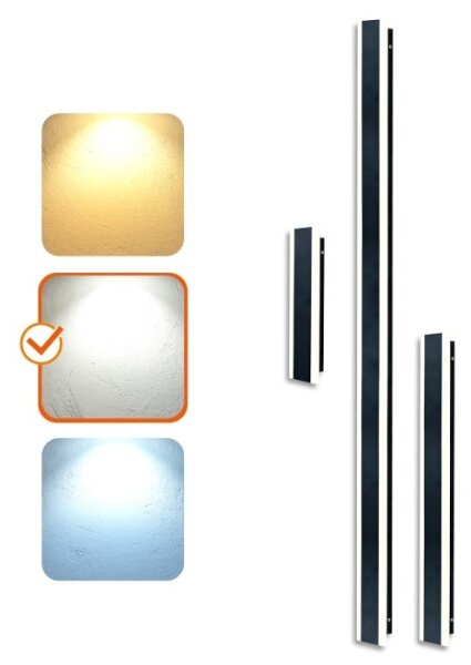 LED Vonkajšie nástenné svietidlo MIRANA S LED/25W/230V 4000K IP44 120 cm čierne