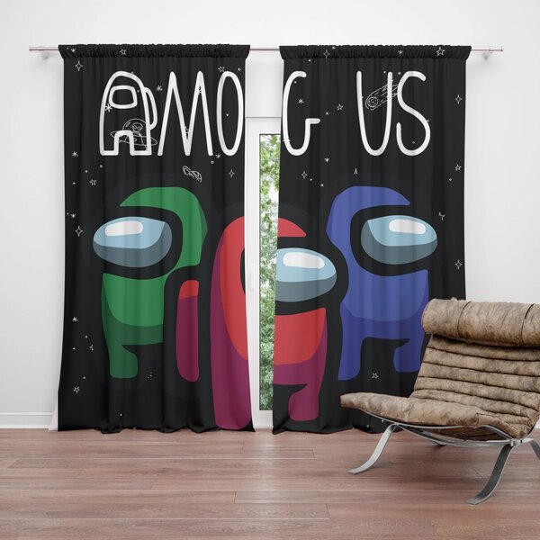 Sablio Záves AMONG US Čierny vesmír: 2ks 140x250cm