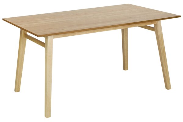 Jedálenský stôl prírodný jaseň MDF 150 x 90 cm nohy z kaučukového dreva dyhovaná doska prírodná povrchová úprava škandinávsky štýl