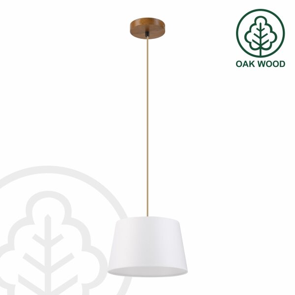 Luster na lanku AIDA 1xE27/60W/230V pr. 25 cm dub/hnedá/biela