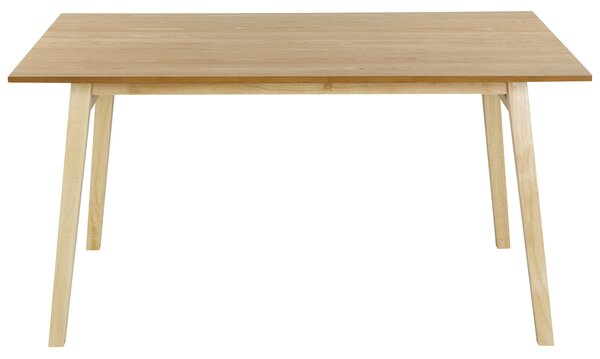 Jedálenský stôl prírodný jaseň MDF 150 x 90 cm nohy z kaučukového dreva dyhovaná doska prírodná povrchová úprava škandinávsky štýl