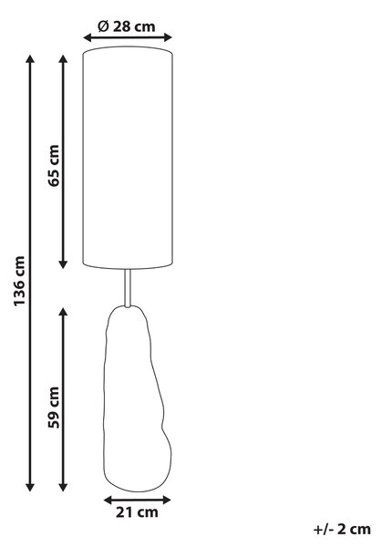 Stojaca lampa čierna keramický podstavec vysoké látkové tienidlo organický moderný štýl obývacia izba spálňa