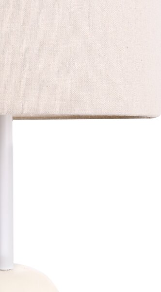 Stojaca lampa svetlobéžová keramický podstavec vysoké látkové tienidlo organický moderný štýl obývacia izba spálňa