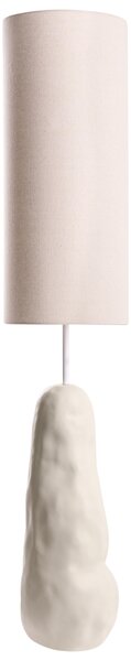 Stojaca lampa svetlobéžová keramický podstavec vysoké látkové tienidlo organický moderný štýl obývacia izba spálňa