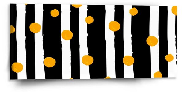 Sablio Obraz Pruhy a bodky - 110x50 cm