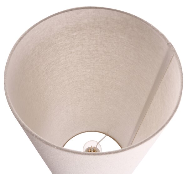 Stojaca lampa svetlobéžová keramický podstavec vysoké látkové tienidlo organický moderný štýl obývacia izba spálňa