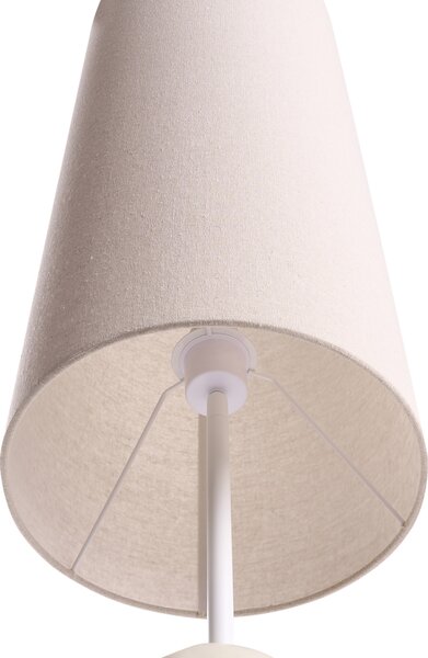 Stojaca lampa svetlobéžová keramický podstavec vysoké látkové tienidlo organický moderný štýl obývacia izba spálňa